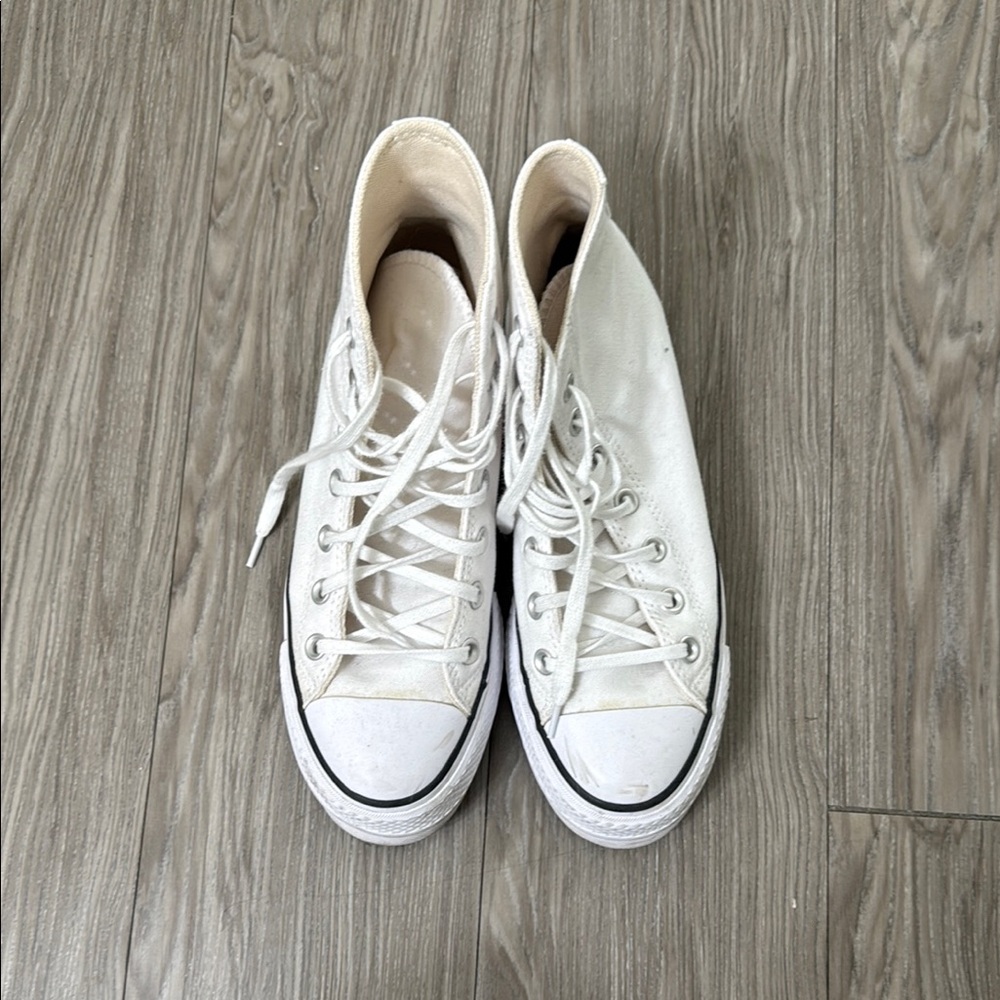 Converse White High-Top Platform Sneakers